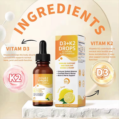 Bulk Vitamin D3 K2 Supplement Drops Oem Odm Private Label USA Warehouse Stock Ready One Piece Delivery Suitable for Retailers