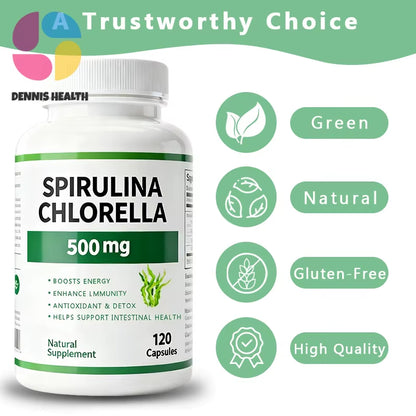 Bulk Spirulina Capsules - Organic Nutritional Supplement High in Protein & Vitamins for Health Products
