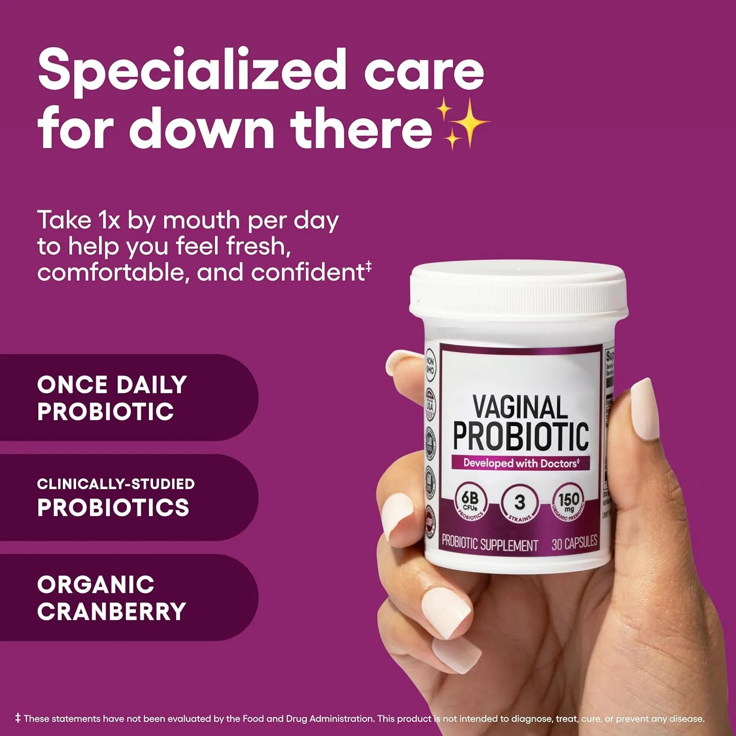 OEM Probiotic for Women Capsule PH Balance, Digestive 50 Billion CFU -6 Unique Strains for Organic Prebiotics, Cranberry Extract