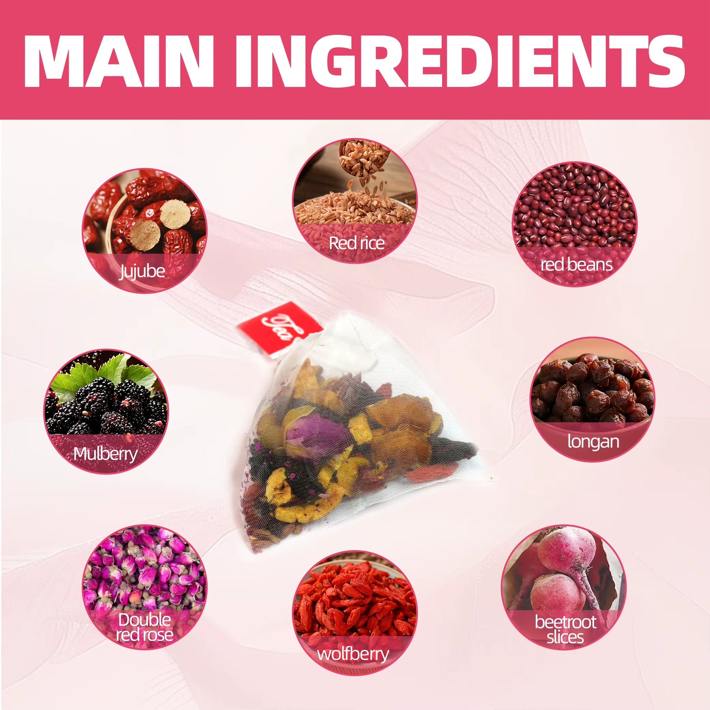 Jiaoming Menopause Supplement Support Private Label Natural Herbal Hormone Balance Menopause Tea for Women